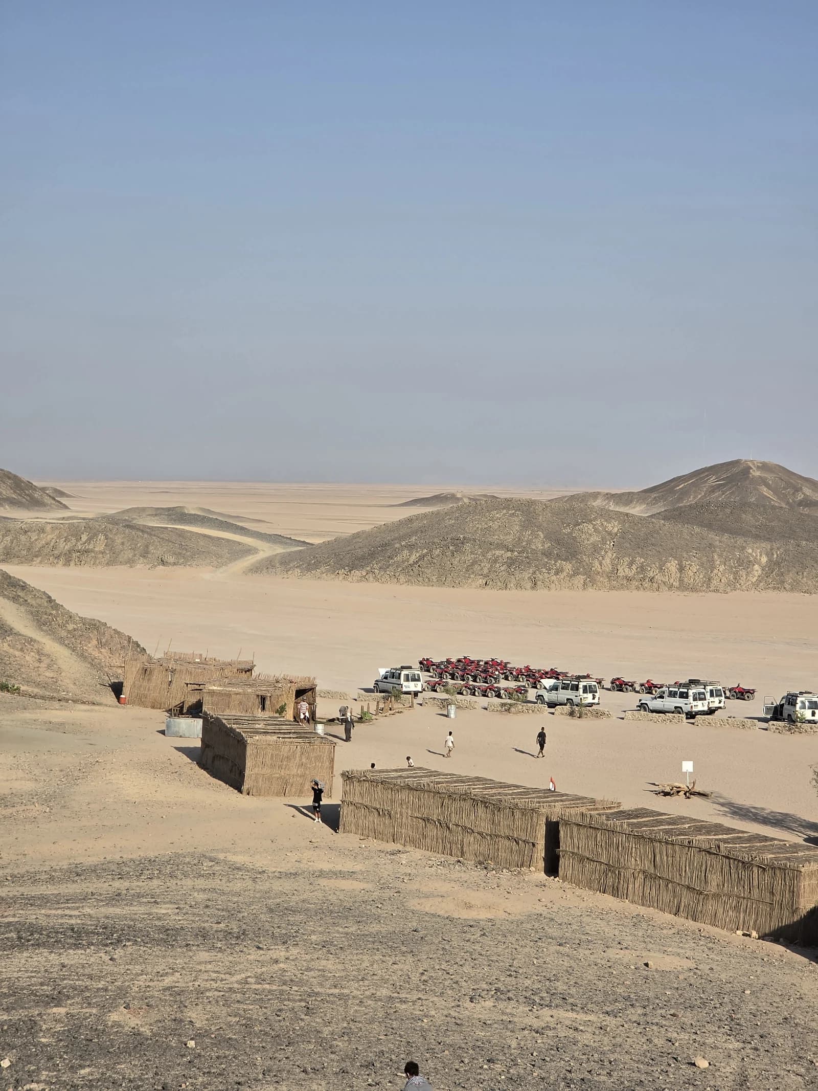 Desert mountains and camp